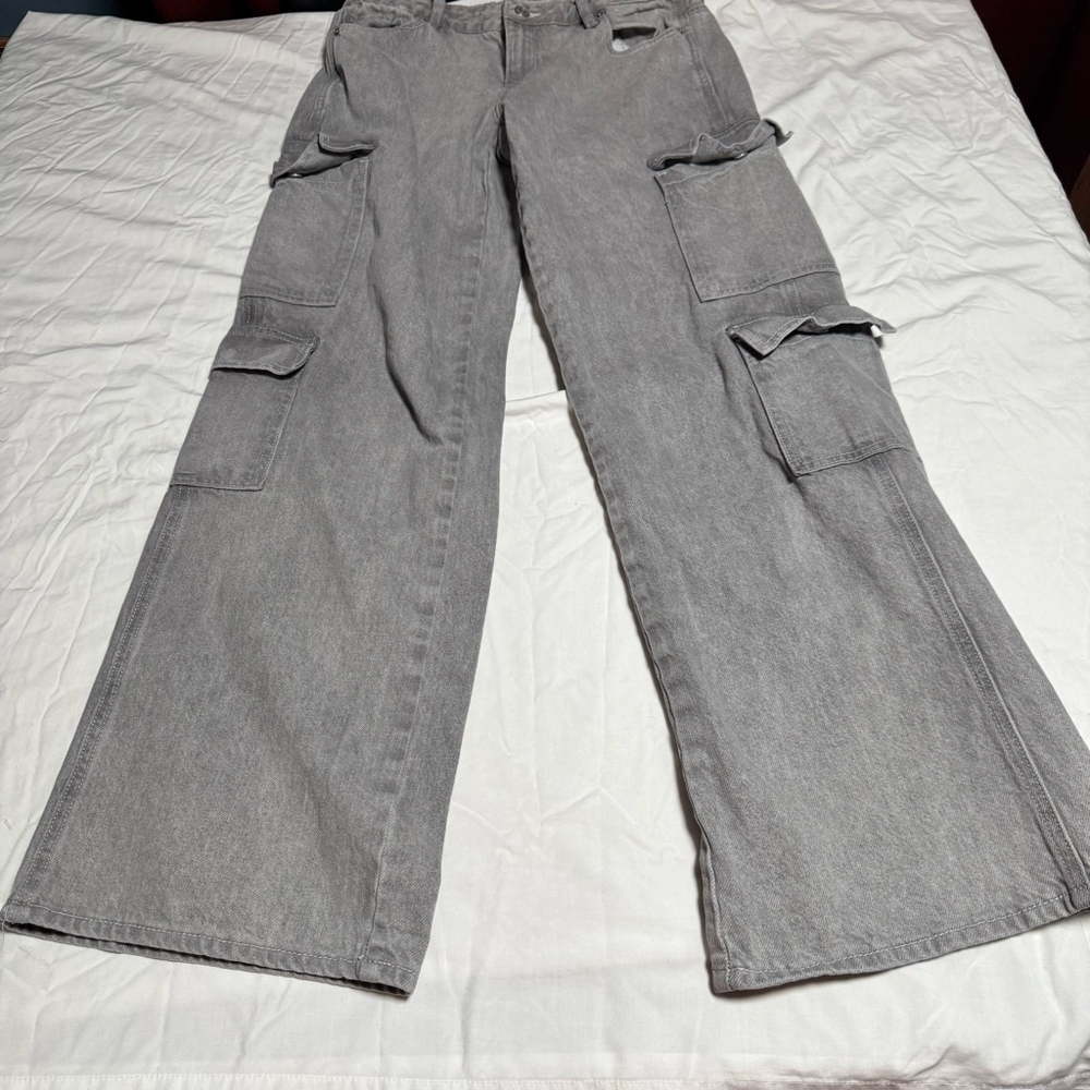 Women's PacSun Gray Low Rise Baggy Wide Leg Pants Size 28. #93